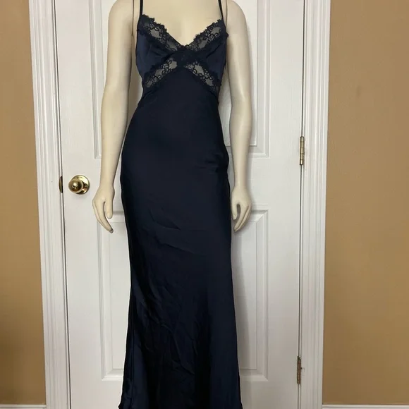 Princess Polly TREASURE BIAS CUT MAXI DRESS NAVY - Picture 12 of 16